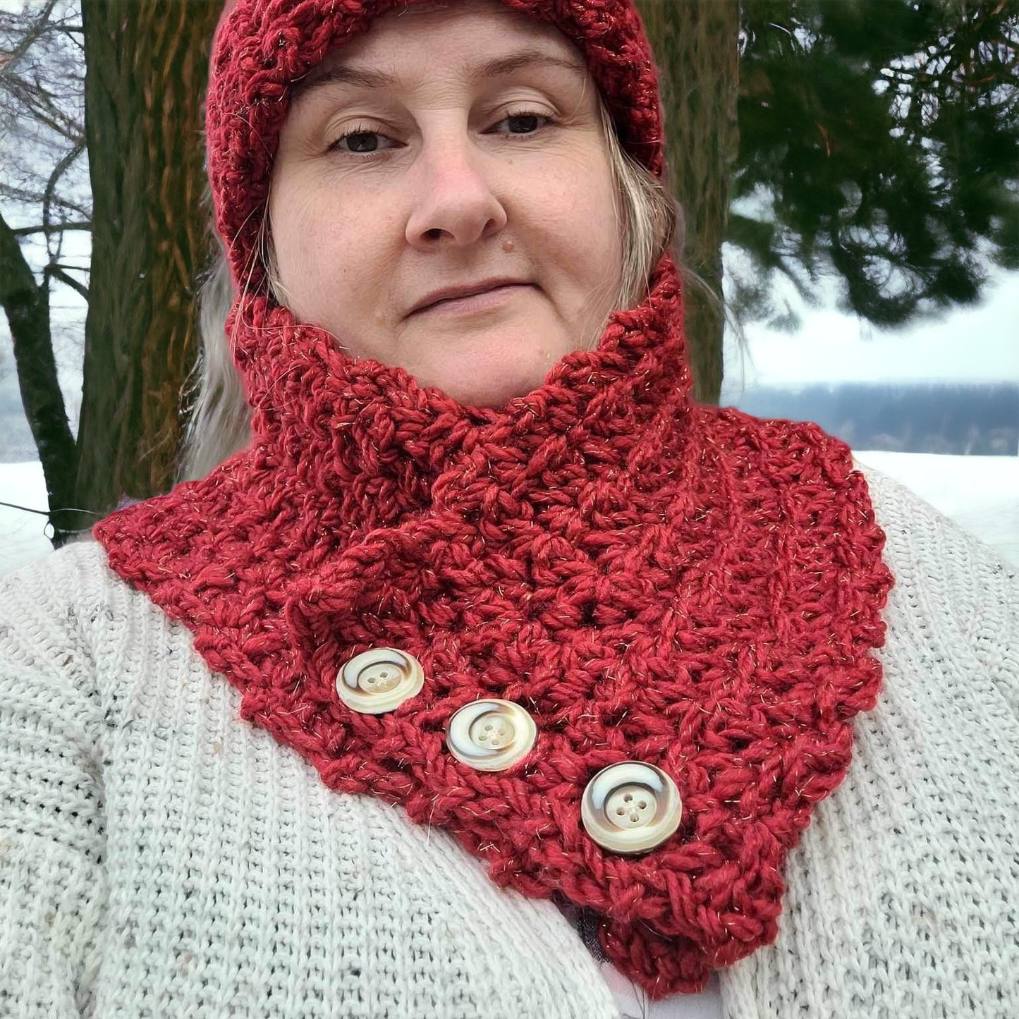 Handmade Crochet Hat & Cowl