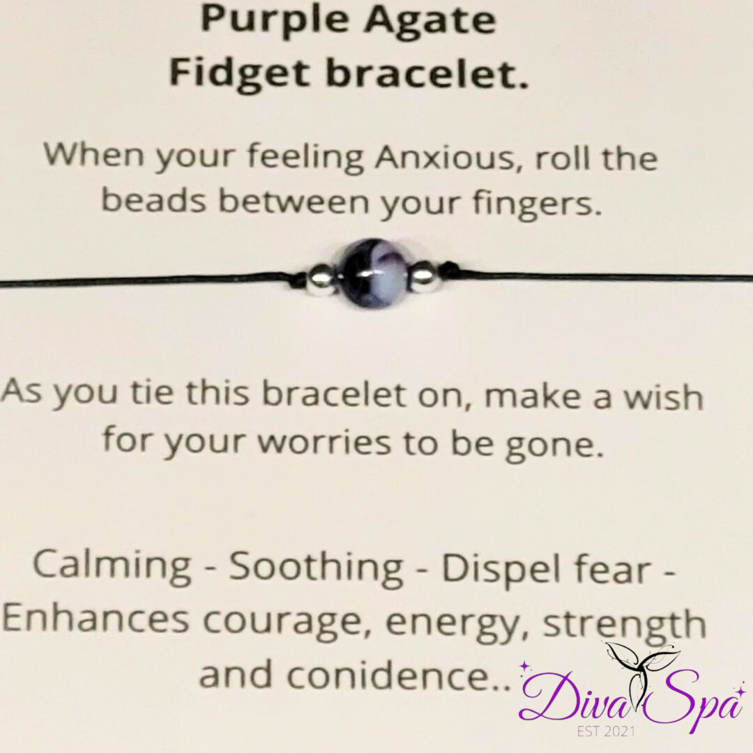 Purple Agate Fidget Bracelet .
