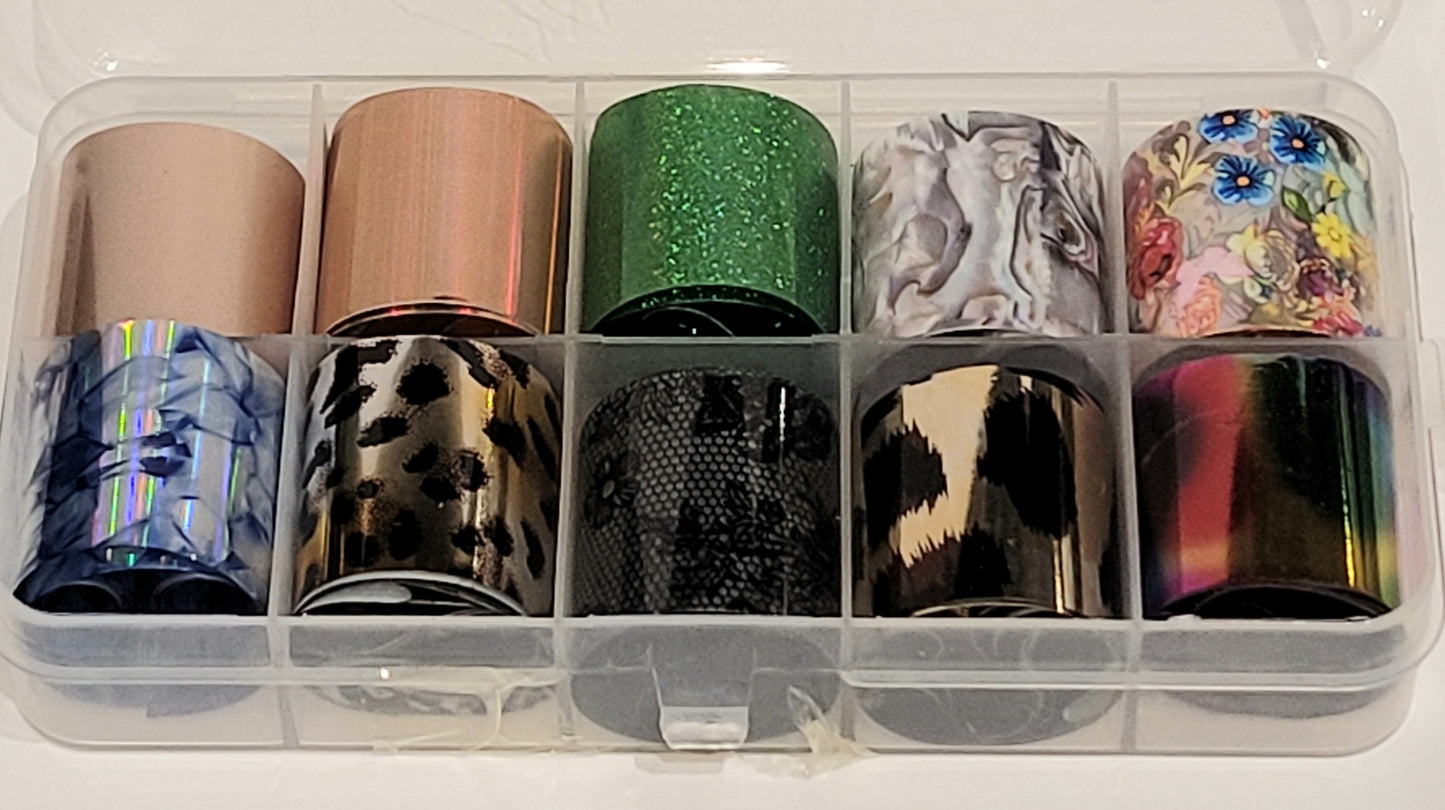 Assorted Nail Foils (x10 per box)