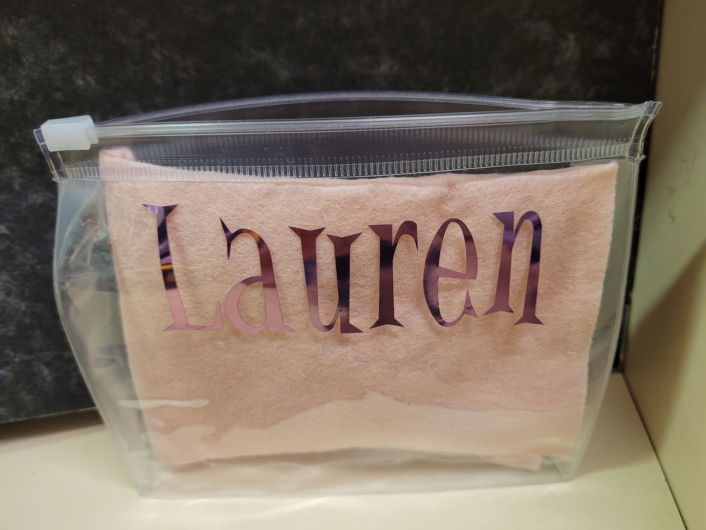 Mini plastic makeup bag