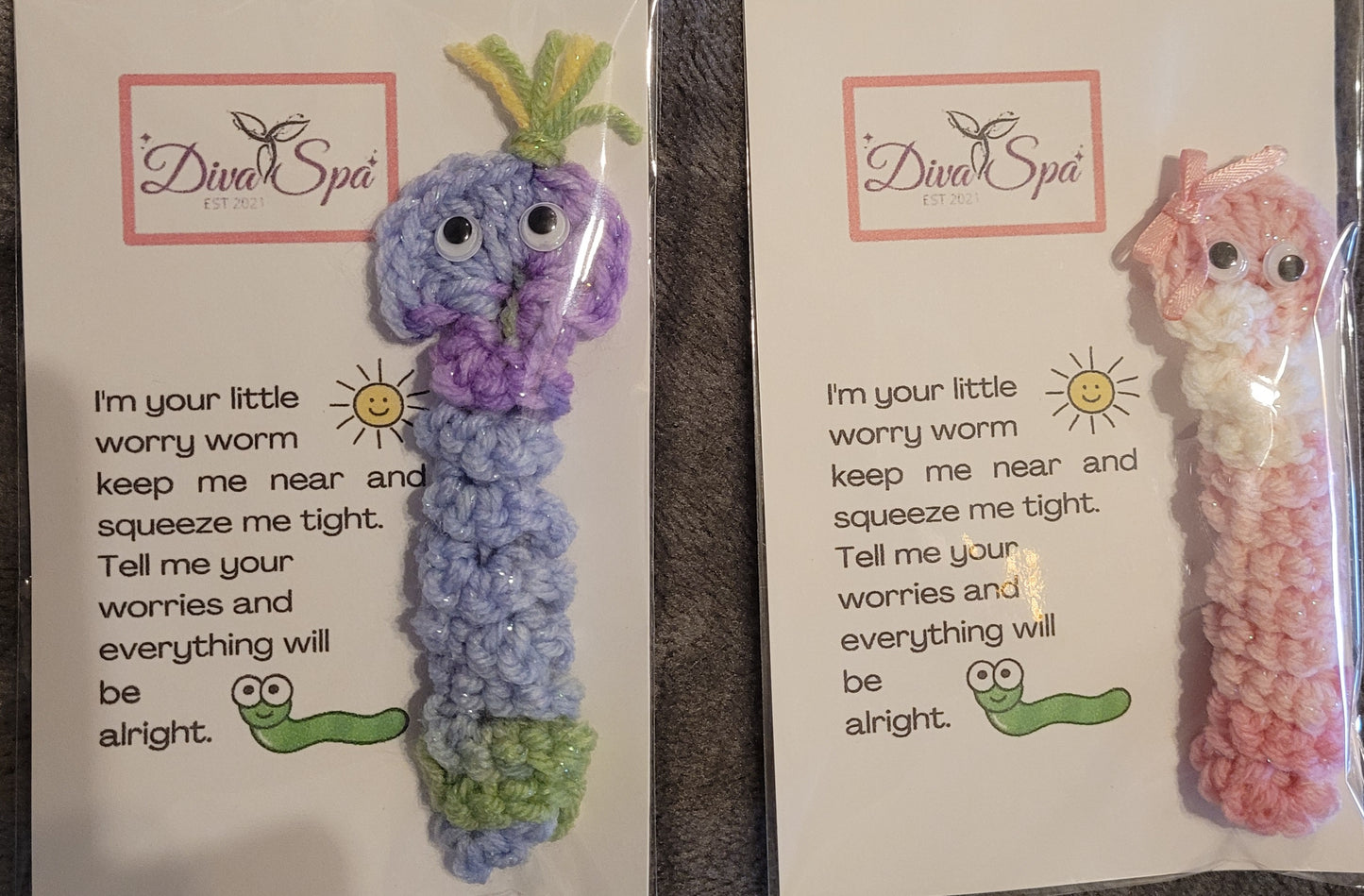Handmade worry worm's