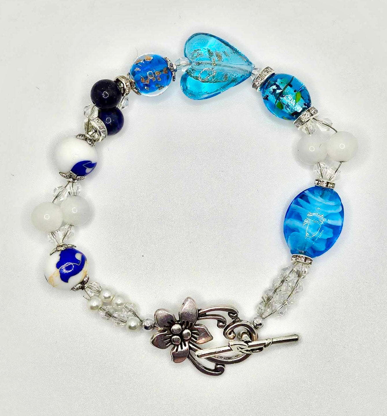 Millefiori Beaded T Bar Bracelet