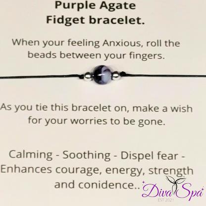 Purple Agate Fidget Bracelet .