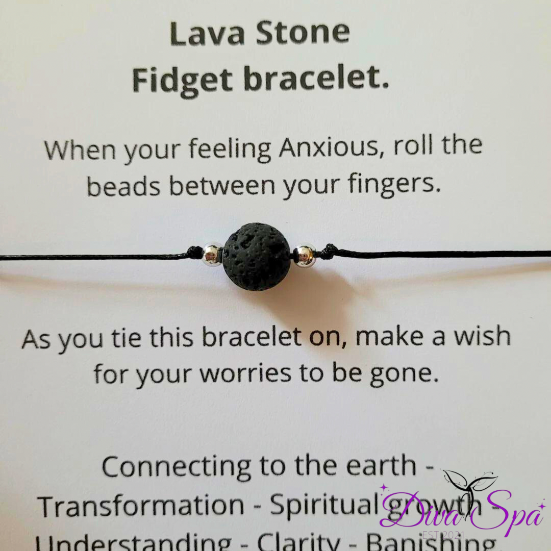 Lava Stone Fidget Bracelet .