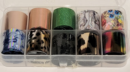 Box of assorted nail foils