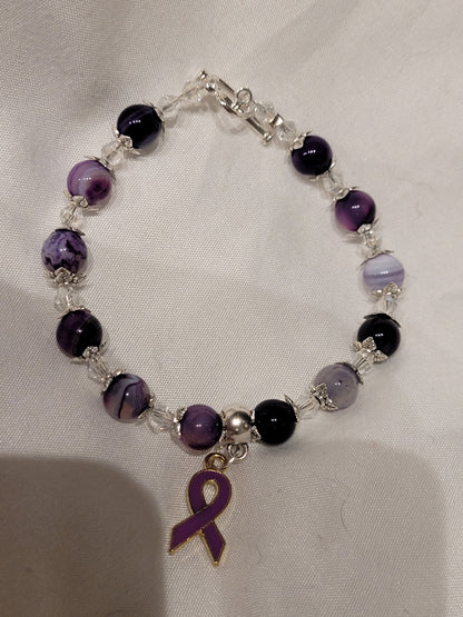 Domestic abuse awareness. Handcrafted bracelet