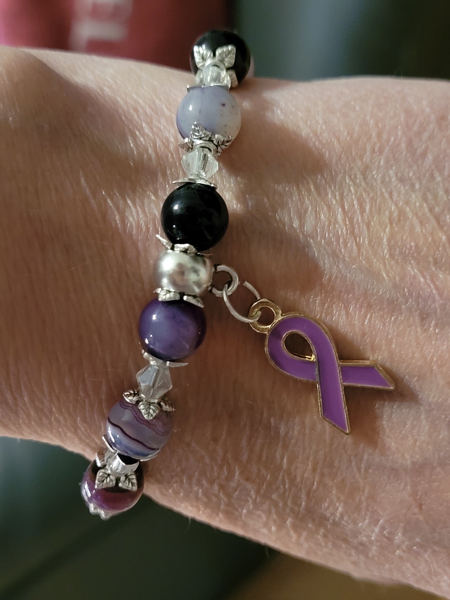 Domestic abuse awareness. Handcrafted bracelet