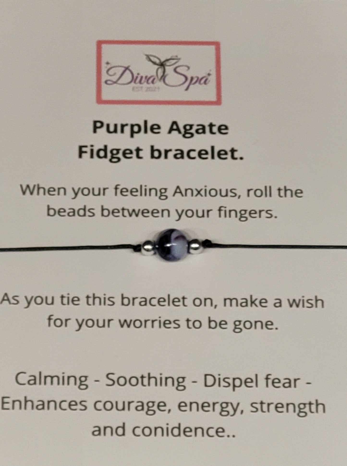 Purple Agate Fidget Bracelet .