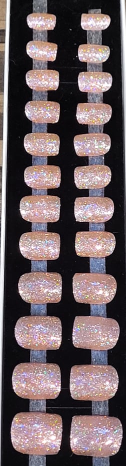 Rose Gold Bling Gitter Hand-painted Press-on Nails