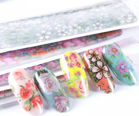 Flower design nail foils.