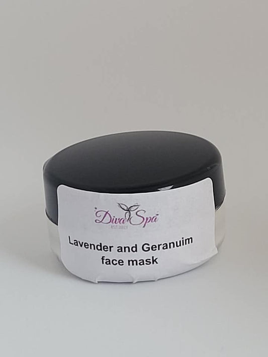 Lavender and Geranuim face mask sample
