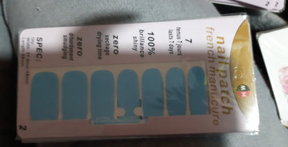 Light Blue Solid Colour Nail Polish Wrap